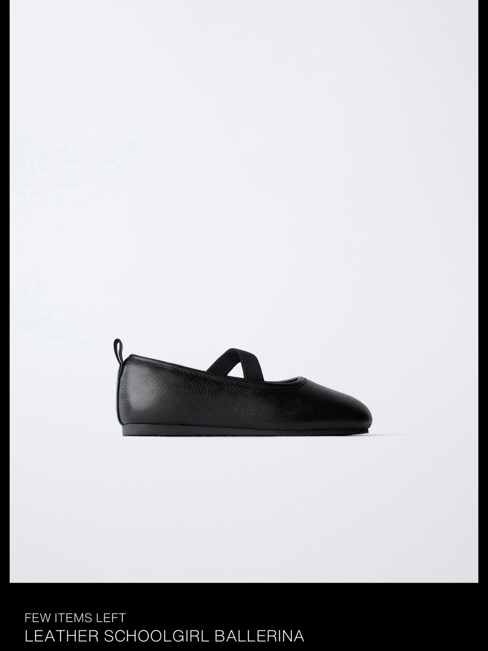 Zara Black Leather Mary Jane Ballerina for Kids